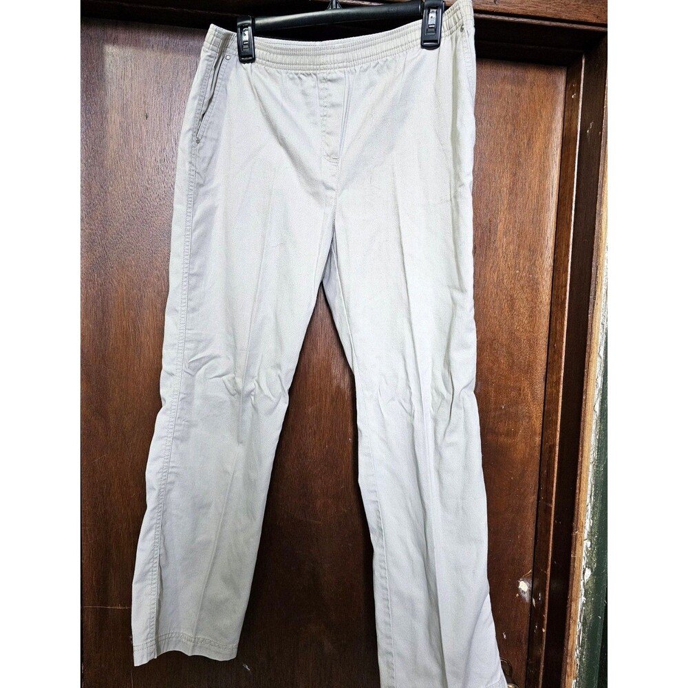 Breckenridge Petite Khaki Elastic Waist Pants Womens 10P